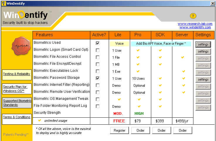 WinDentify Screenshot